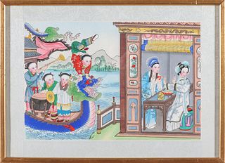 Chinese "Dragon Boat Festival" Gouache on Paper