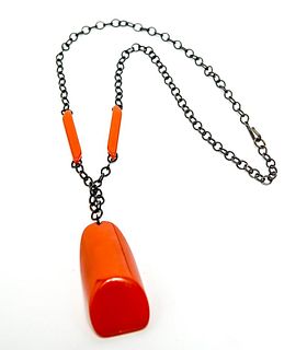 Missoni Modernist Orange Resin Necklace