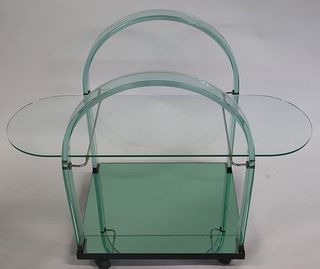 Vintage And Fine Quality Glass T Cart.