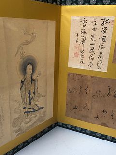 A CHINESE AND JAPANESE PAINTING PANEL. 19C