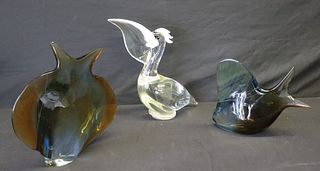 Grouping Of Art Glass To Inc 2 Fish, A Murano
