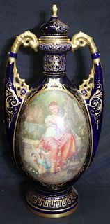 Royal Vienna Cobalt Lidded Decorated
