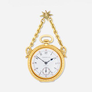 Tiffany & Co., Patek Philippe antique pocket watch with diamond and gold case