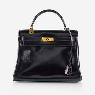 Hermes, Black Calf Leather Kelly Bag