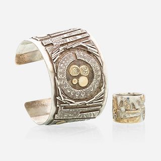 Mary Ann Scherr, Cuff bracelet and ring