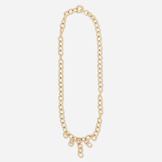 Gold cable link chain necklace