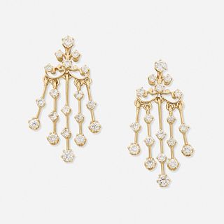 Diamond fringe earrings