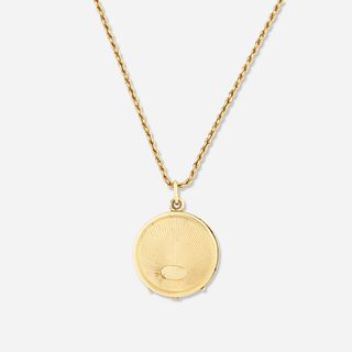 Yellow gold locket necklace