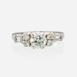 Diamond and platinum engagement ring