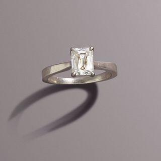 1.60 cts. diamond and platinum engagement ring