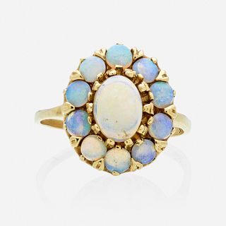 Early 20th century opal and yellow gold ring