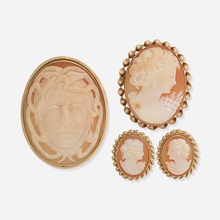 Carved shell cameo jewelry