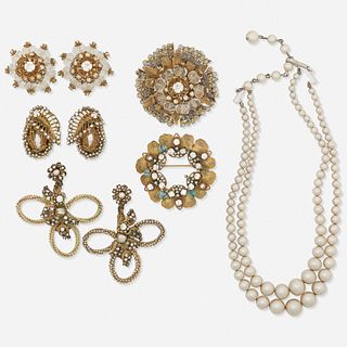 Group of costume jewelry, includes Miriam Haskell