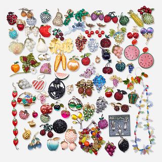 Group of fruit motif costume jewelry