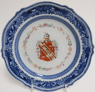 6 Chinese Export Armorial Plates, 18th C.