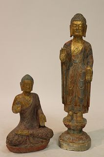Two Stone Buddha Statues