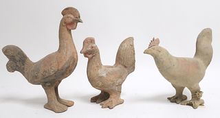 Three Han Dynasty Cockerels
