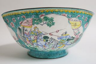 Large Chinese Peking Enamel Bowl