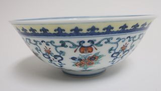 Duocai Floral Bowl with Yongzheng Mark