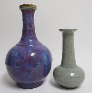 Two Chinese Ring Neck Vases