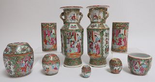 Group Rose Medallion Vases & Jars