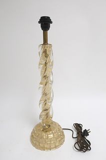 Barovier and Toso Gilt Clear Glass Lamp