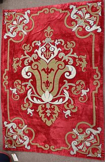 Spanish Silk Velvet Tapestry, floral medallion