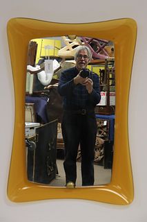 Max Ingrand for Fontana Arte Amber Glass Mirror