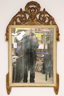 Louis XVI Style Gold and Cream Painted Mirror