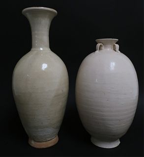 Rare Tang White Xing Ware Bottle Vase & Oviod Jar