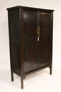Tall Asian Lacquered Armoire