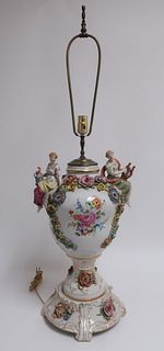 Schierholtz Figural Porcelain Lamp, Early 20th C.