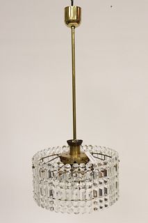 Lobrueyr Brass & Cut Glass Ceiling Fixture