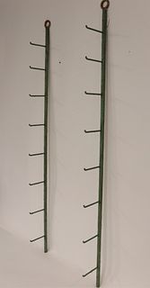 French Parcel Gilt Green Painted Iron Shelf