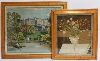 2 Hand Woven Pictures, late 19th/early 20th C.