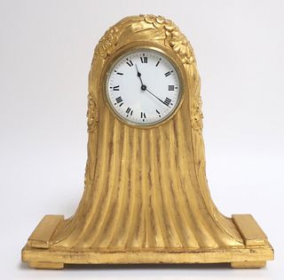 French Art Deco Gilt Mantel Clock, c.1925