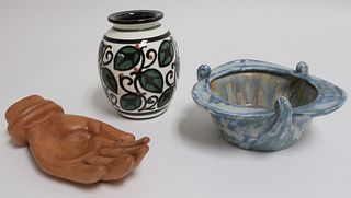 3 French Ceramic Bowls & Vase
