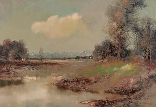 Willi Bauer - Landscape with Pond