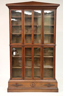 Victorian Walnut Library Bookcase, 19th C.