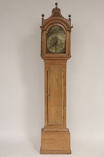 George III Faded Pine & Mahogany Tall Case Clock