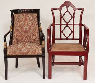 George III Style & Empire Style Armchairs