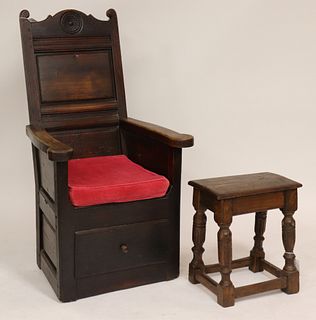 English Baroque Wainscott Chair & Joint Stool