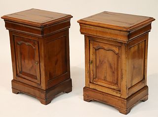 Pair Louis Philippe Style Cherry Bedside Cabinets