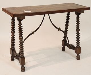 Antique Continental Inlaid Console Table