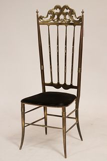 Mid Century Cast Brass Ballroom Chair, c 1970