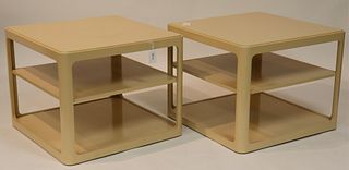 Pair of Karl Springer Style End Tables