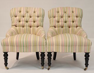 Pair of Mitchell Gold Tufted Chairs
