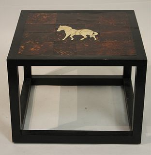 Modern Inlaid Ebonized Oak Side Table