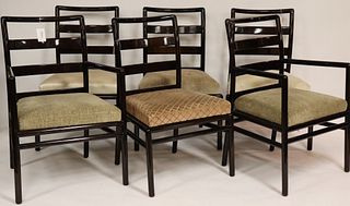 Set of 6 Midcentury Stained Cherry Dining Chairs