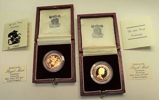 United Kingdom 1884 & 1985 Sovereign Gold Coins